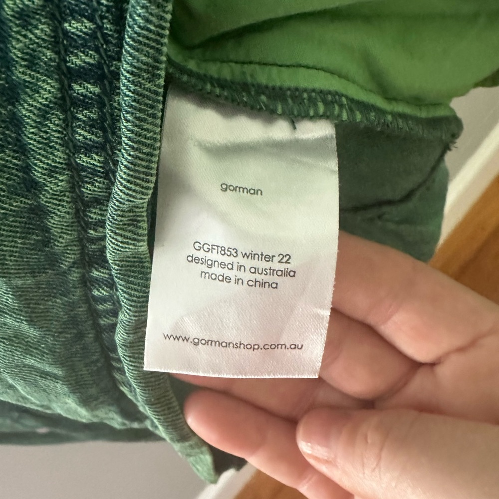 Gorman size 10 green cotton denim swing dress from winter 2022 collection. - Picture 4 of 5